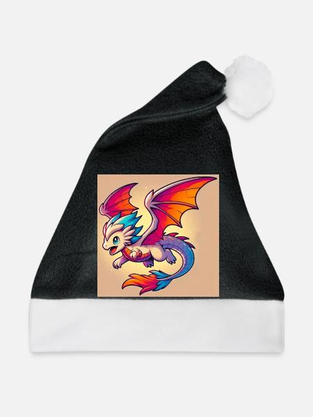 Drache - Weihnachtsmütze - Schwarz/Weiß