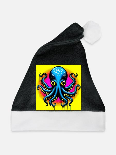 Krake - Weihnachtsmütze - Schwarz/Weiß
