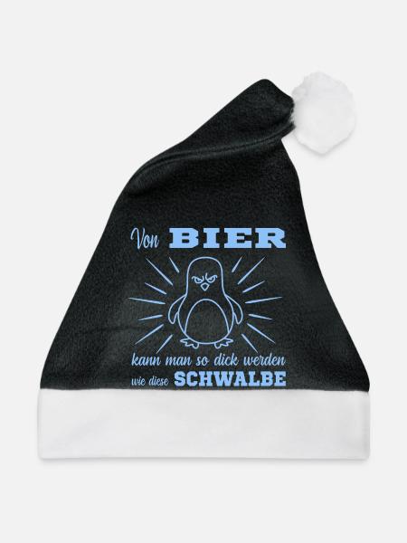 Bier Pinguin - Weihnachtsmütze - Schwarz/Weiß