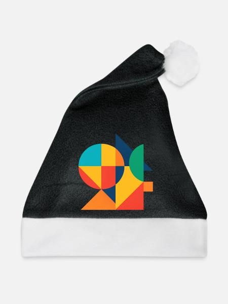 Abstrakte Geometrische Farbkunst - Weihnachtsmütze - Schwarz/Weiß