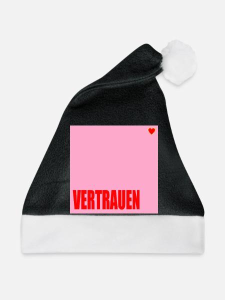 VERTRAUEN HERZ - Weihnachtsmütze - Schwarz/Weiß