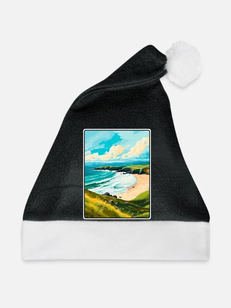 Dingle-Halbinsel Irland Reiseplakat Stadtbild - Weihnachtsmütze - Schwarz/Weiß - Vorne