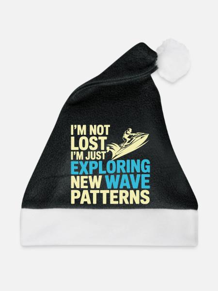 Jetski-Fahrer-Abenteuer-Ozean-Humor - Weihnachtsmütze - Schwarz/Weiß