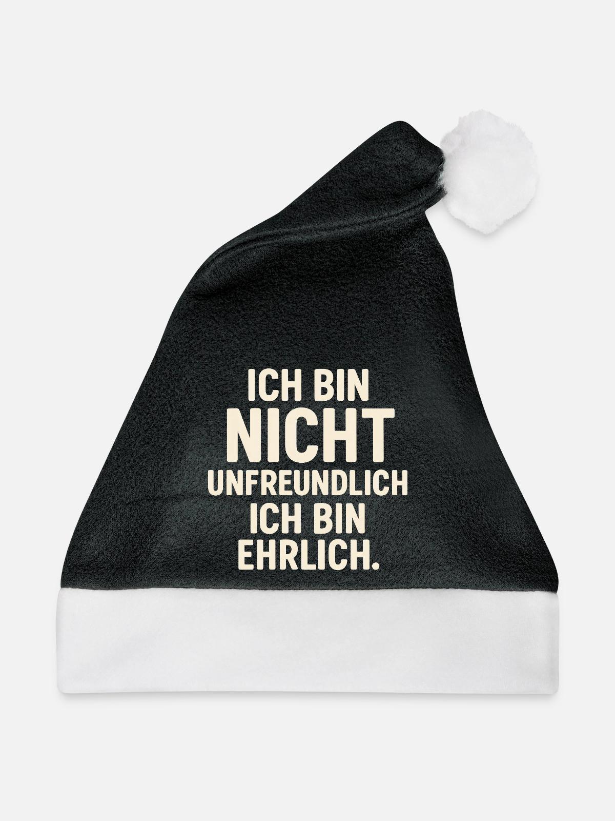 Ehrlich Unfreundlich - Hell - Weihnachtsmütze - Schwarz/Weiß - Vorne