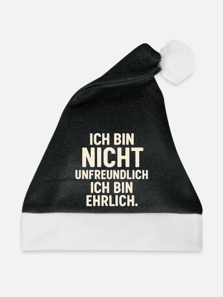 Ehrlich Unfreundlich - Hell - Weihnachtsmütze - Schwarz/Weiß - Vorne