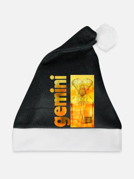 Sternzeichen Zwillinge - Weihnachtsmütze - Schwarz/Weiß