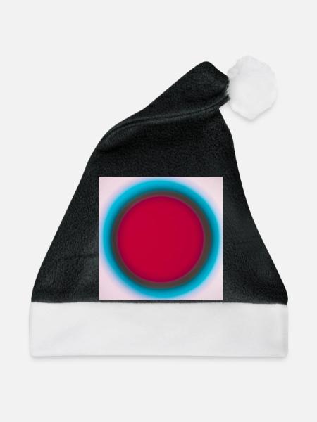 Roter Kreis im blauen Ring - Weihnachtsmütze - Schwarz/Weiß