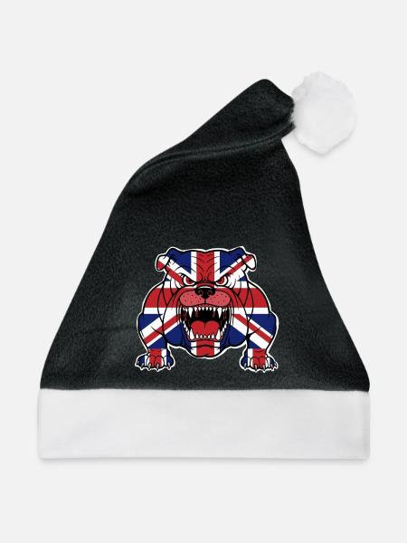 Britische Bulldogge - Weihnachtsmütze - Schwarz/Weiß