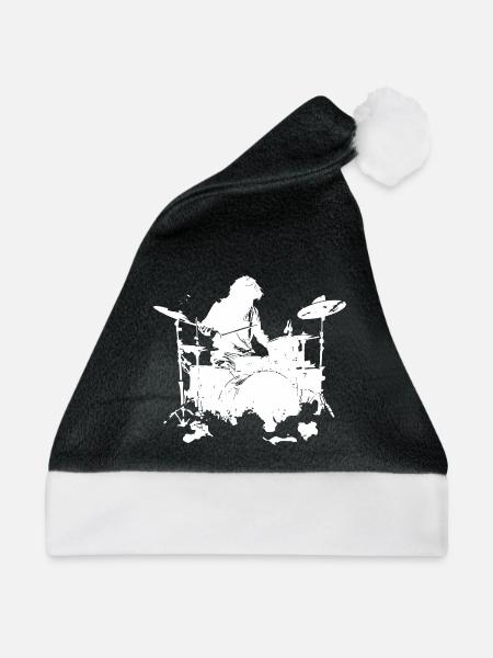 Schlagzeuger Skizze - Weihnachtsmütze - Schwarz/Weiß