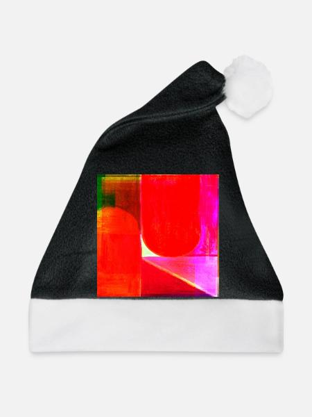 Neon Farbblock Geometrie - Weihnachtsmütze - Schwarz/Weiß