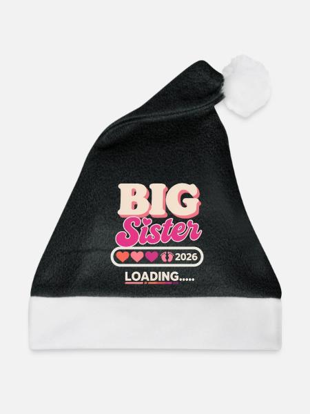 Große Schwester Loading 2026 - Weihnachtsmütze - Schwarz/Weiß