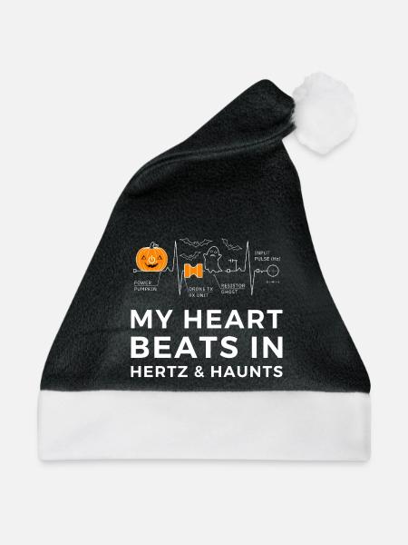 Lustige Wissenschaft und Technik Halloween TShirt - Weihnachtsmütze - Schwarz/Weiß - Vorne