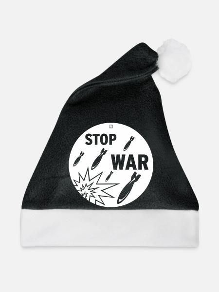STOP WAR - Weihnachtsmütze - Schwarz/Weiß