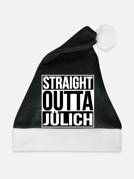 Straight Outta Jülich - Weihnachtsmütze - Schwarz/Weiß