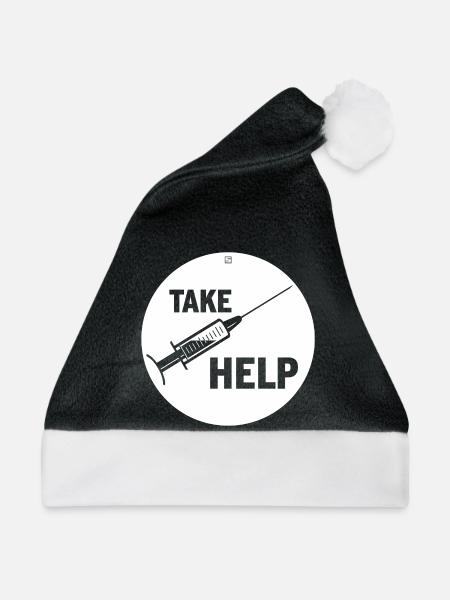 TAKE HELP - Weihnachtsmütze - Schwarz/Weiß
