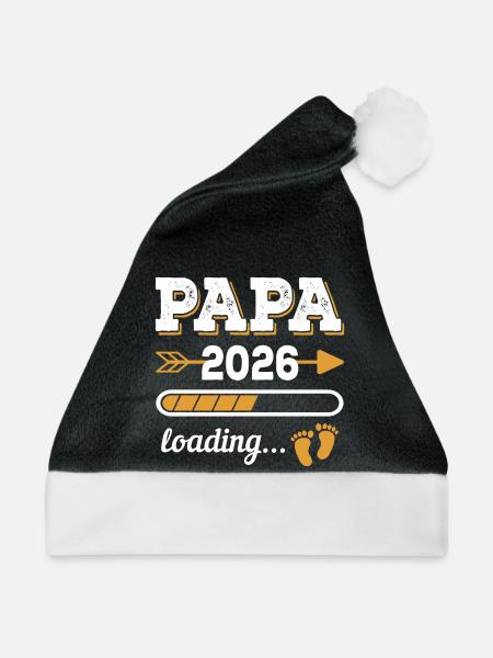 Papa 2026 Loading Zukünftiger Vater Geschenk - Weihnachtsmütze - Schwarz/Weiß