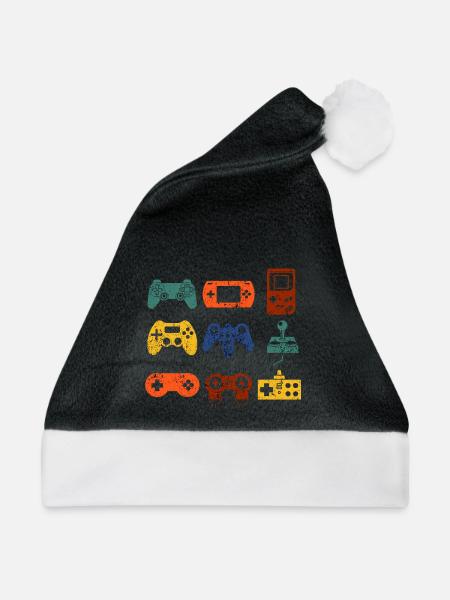 Retro-Spielkonsole - Weihnachtsmütze - Schwarz/Weiß