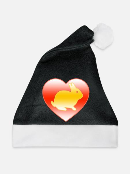 Kaninchen - Weihnachtsmütze - Schwarz/Weiß
