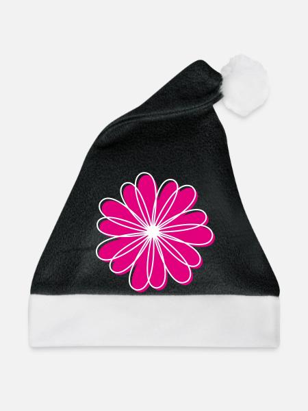 Blüte - Weihnachtsmütze - Schwarz/Weiß - Vorne