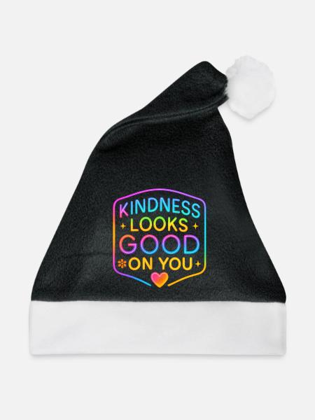 Kindness Neon steht dir gut - Weihnachtsmütze - Schwarz/Weiß