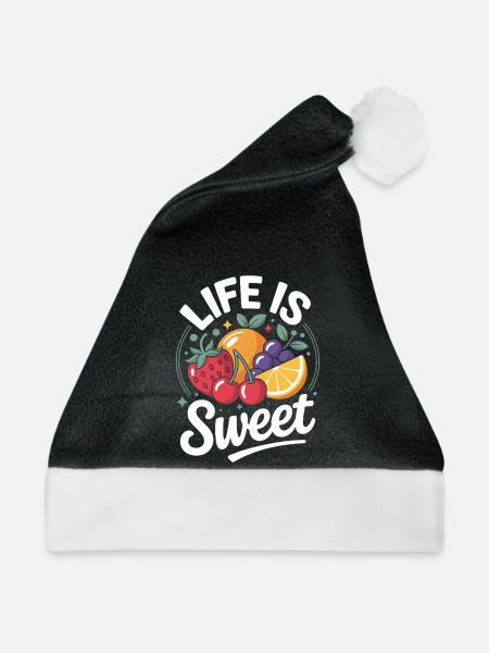 Life Is Sweet - Weihnachtsmütze - Schwarz/Weiß