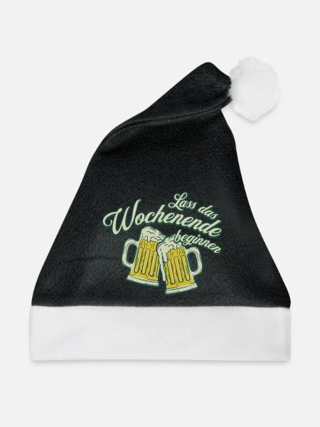 Wochenende Anstoßen Bier Alkohol Männer - Weihnachtsmütze - Schwarz/Weiß
