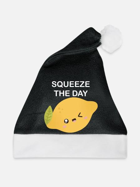 Squeeze the Day Zitronen-Charm - Weihnachtsmütze - Schwarz/Weiß