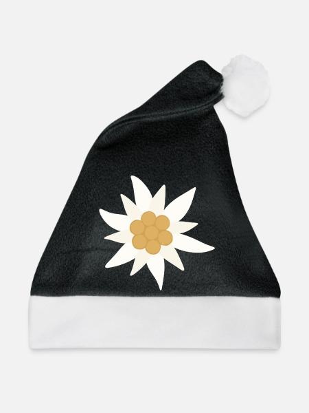 Edelweiss-Blume - Weihnachtsmütze - Schwarz/Weiß
