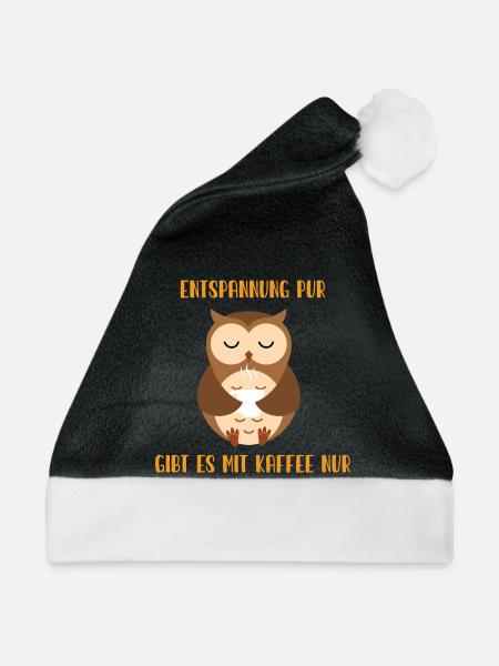 Kaffeezeit und Eulenruhe - Weihnachtsmütze - Schwarz/Weiß