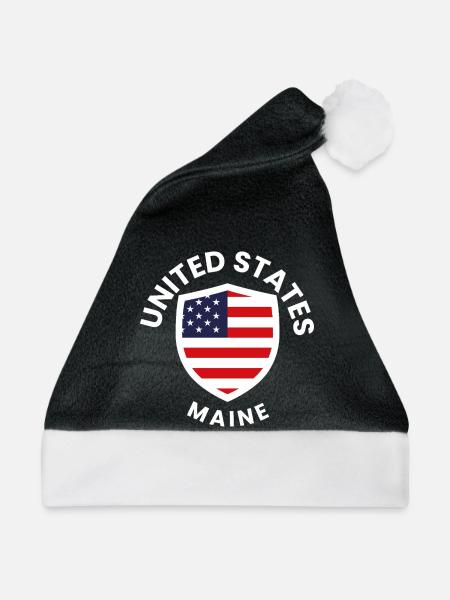 Amerikanisch inspiriertes Flaggenschild - Weihnachtsmütze - Schwarz/Weiß
