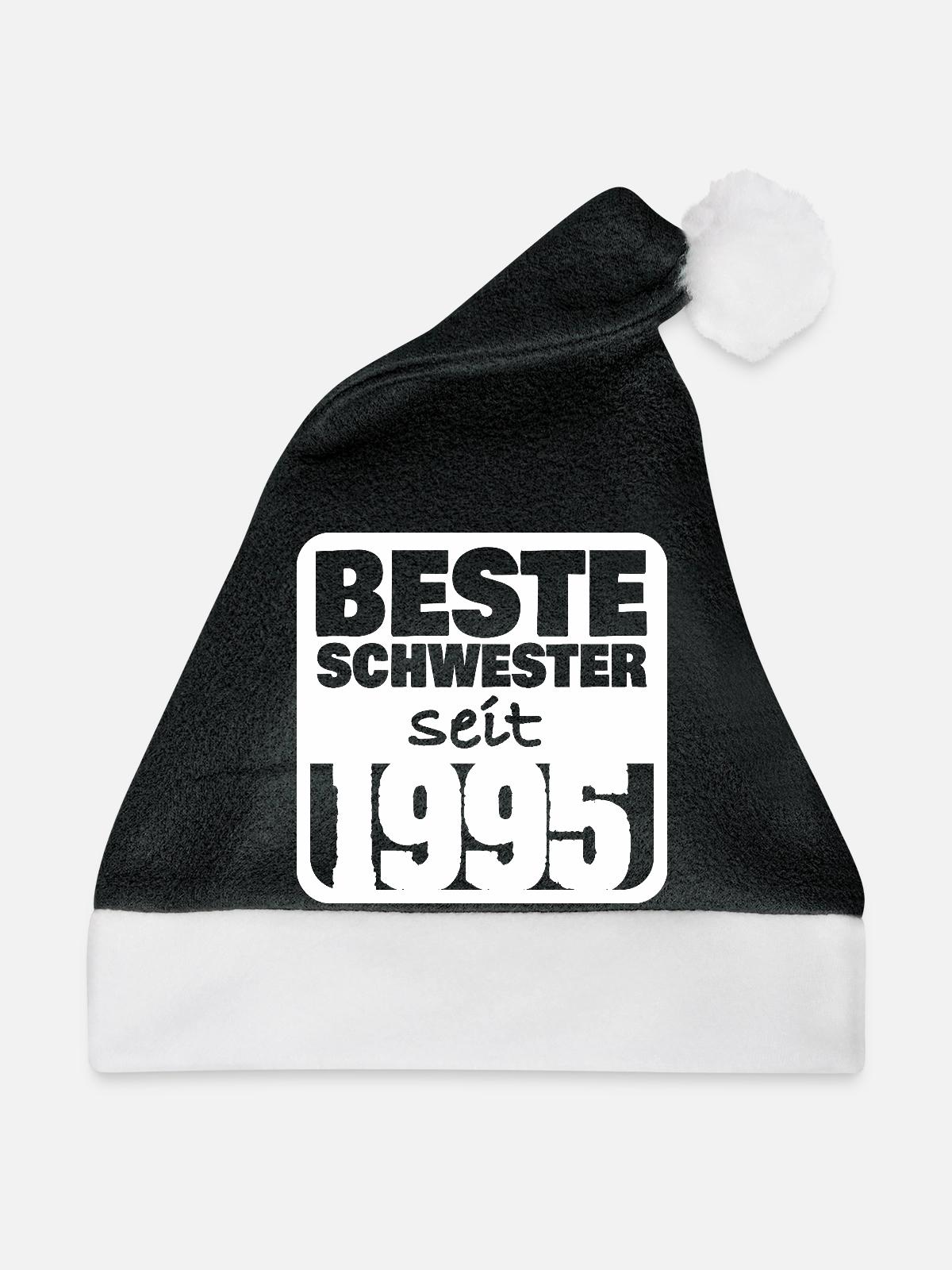 Geschwister 1995 - Weihnachtsmütze - Schwarz/Weiß - Vorne