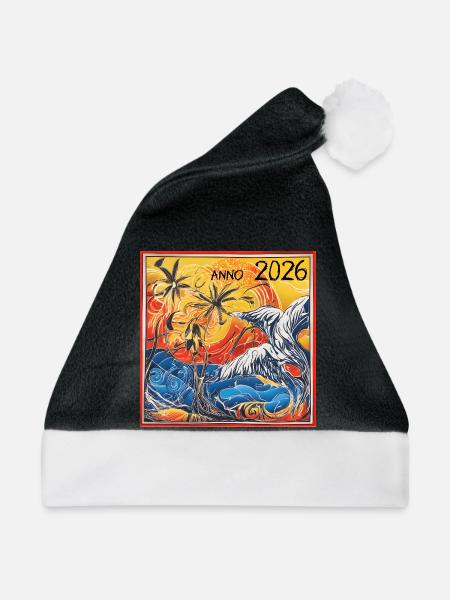 Sonnenuntergangs -Tropen 2026 - Weihnachtsmütze - Schwarz/Weiß