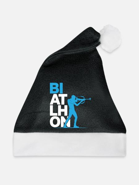 Biathlon Biathlet - Weihnachtsmütze - Schwarz/Weiß