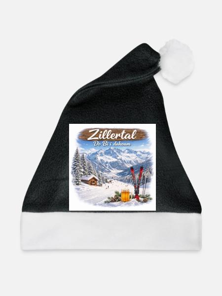 Dahoam Zillertal - Weihnachtsmütze - Schwarz/Weiß - Vorne