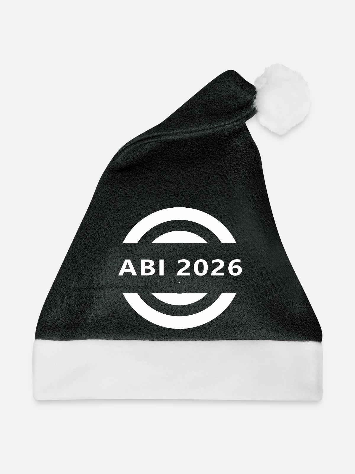 Abi 2026 - Weihnachtsmütze - Schwarz/Weiß - Vorne