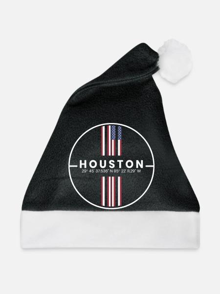Houston Koordinaten - Weihnachtsmütze - Schwarz/Weiß