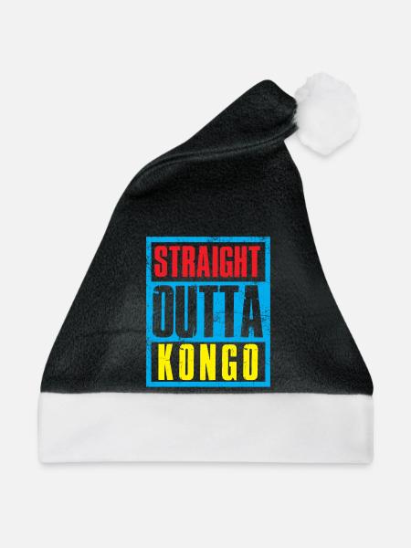 Straight outta Kongo - Weihnachtsmütze - Schwarz/Weiß
