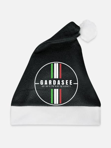 Gardasee Koordinaten - Weihnachtsmütze - Schwarz/Weiß