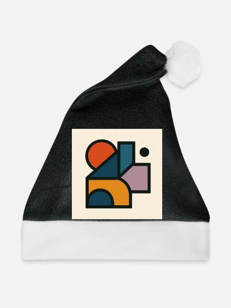 Kontrastierende geometrische Formen - Weihnachtsmütze - Schwarz/Weiß