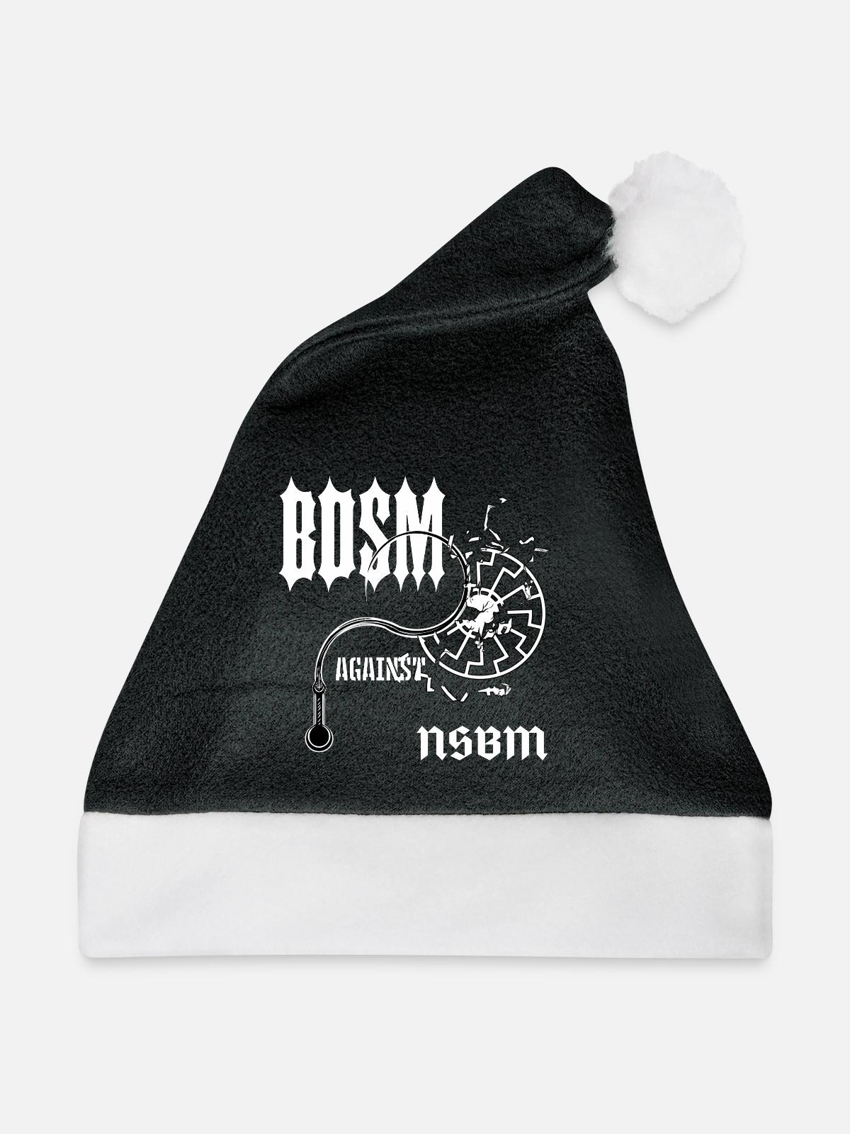 BDSM Gothic Kontrast - Weihnachtsmütze - Schwarz/Weiß - Vorne