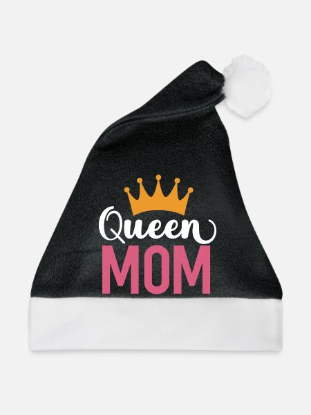Queen Mom - Weihnachtsmütze - Schwarz/Weiß