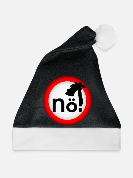 Verbot Nein Giraffe - Weihnachtsmütze - Schwarz/Weiß