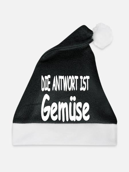 Gemüse - Weihnachtsmütze - Schwarz/Weiß