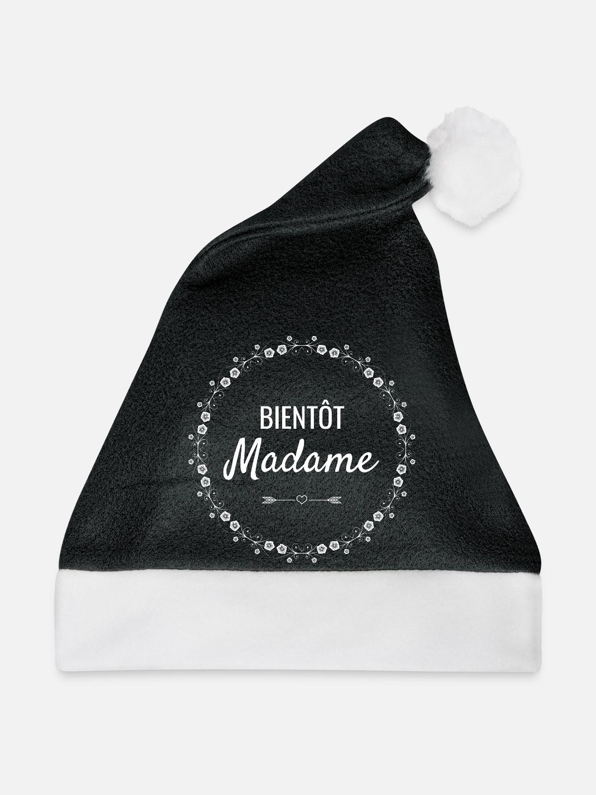Demnächst Madame - Weihnachtsmütze - Schwarz/Weiß - Vorne
