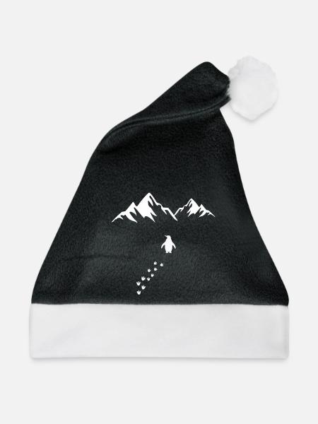 Einsamer Pinguin allein - Weihnachtsmütze - Schwarz/Weiß - Vorne