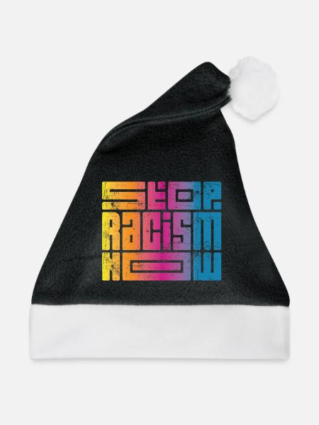 Stop Racism Now - Weihnachtsmütze - Schwarz/Weiß