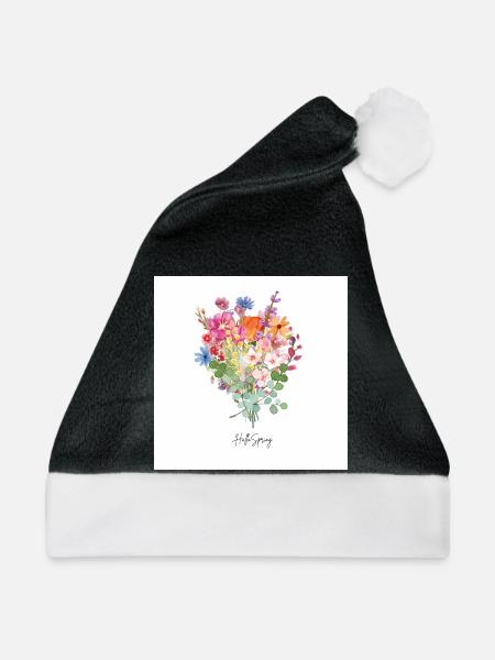 Hello Spring - Weihnachtsmütze - Schwarz/Weiß