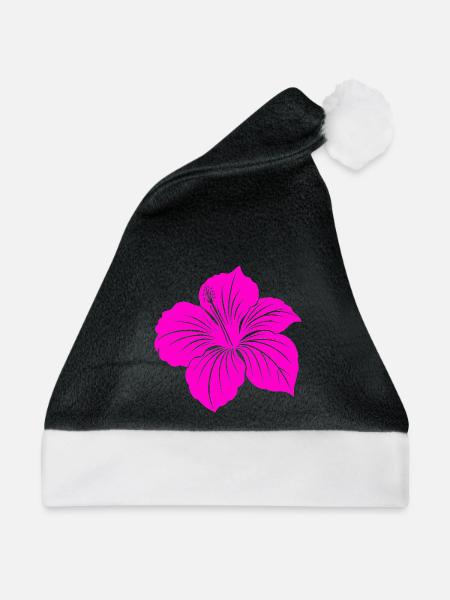 Hibiskusblüte - Weihnachtsmütze - Schwarz/Weiß