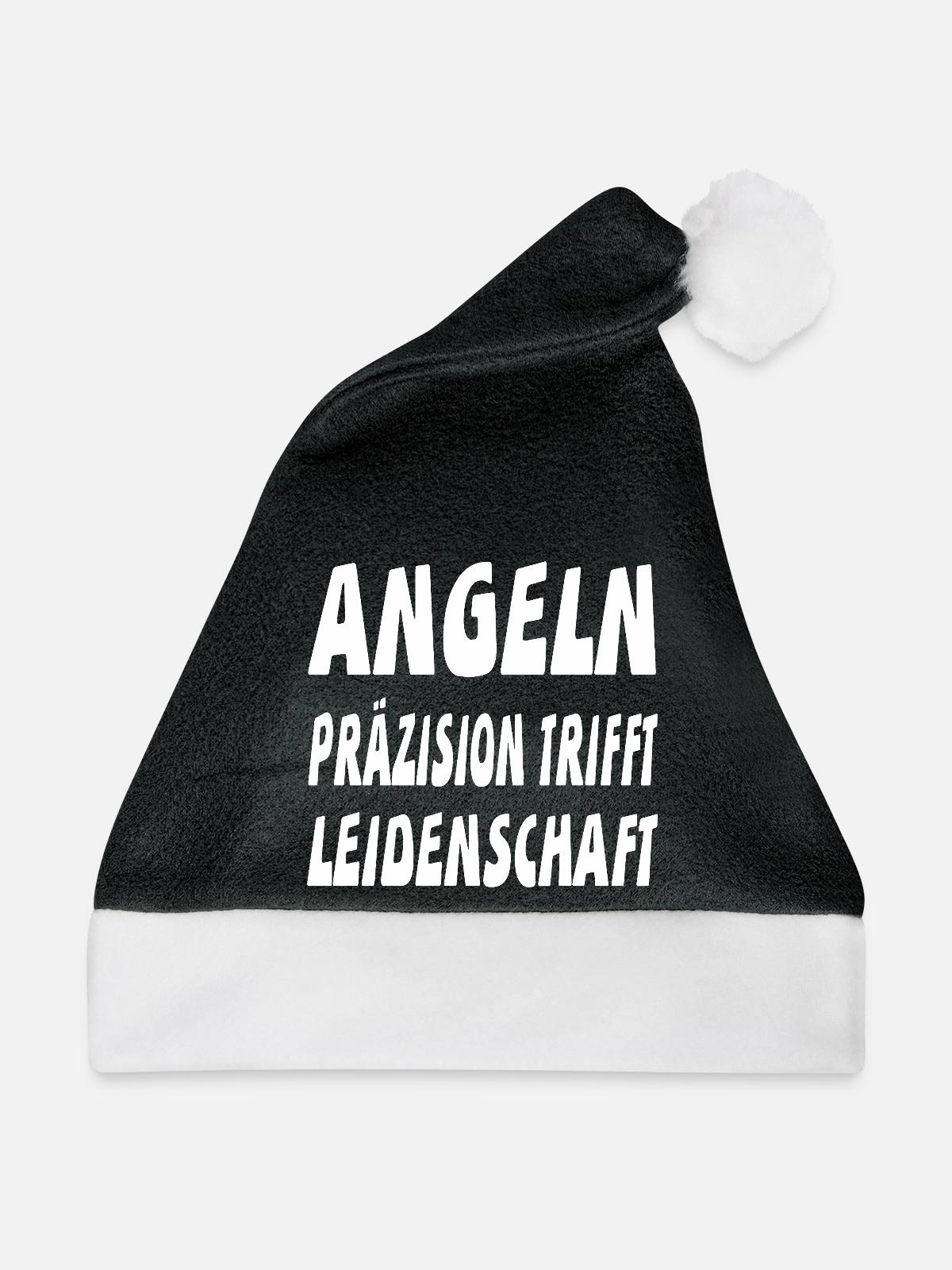 Angeln - Weihnachtsmütze - Schwarz/Weiß - Vorne