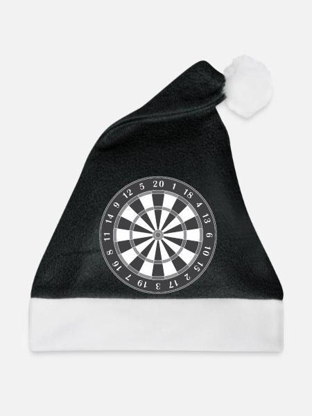 Dartscheibe - Weihnachtsmütze - Schwarz/Weiß